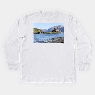 Eilean Donan Castle on a summer afternoon  in the Highlands of Scotland Kids Long Sleeve T-Shirt